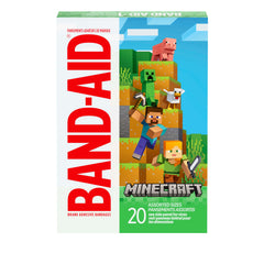 Band-Aid Minecraft con diseños para niños, alegrando el cuidado de cortes menores.