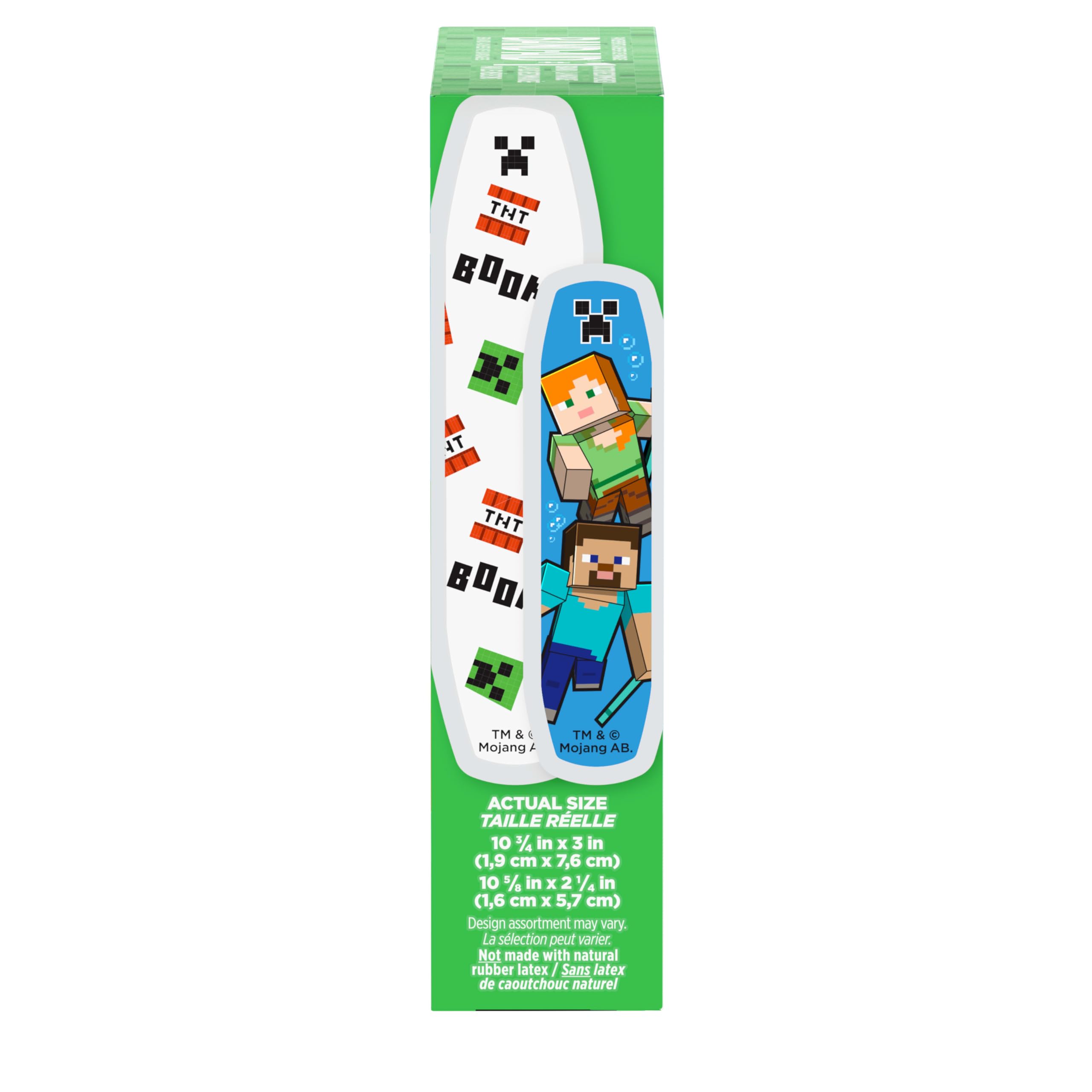 Band-Aid Minecraft con personajes para distraer a los peques durante el cuidado.