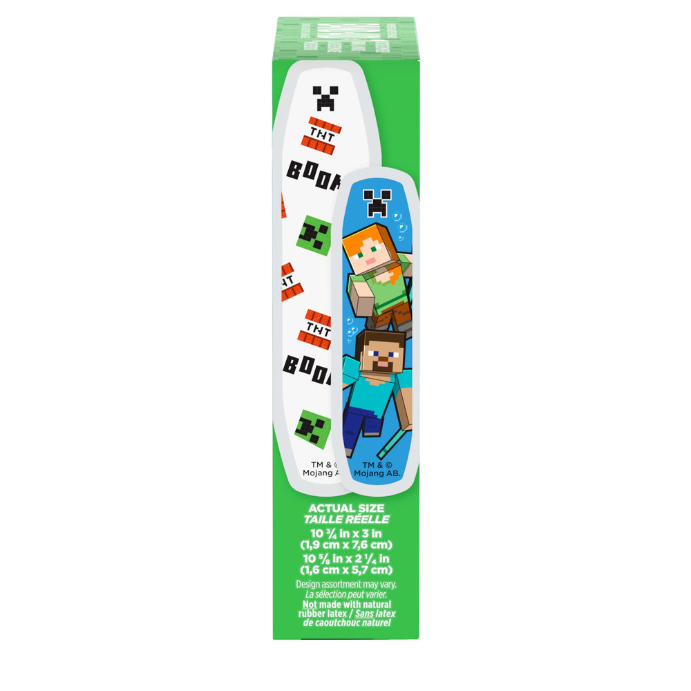 Band-Aid Minecraft con personajes para distraer a los peques durante el cuidado.