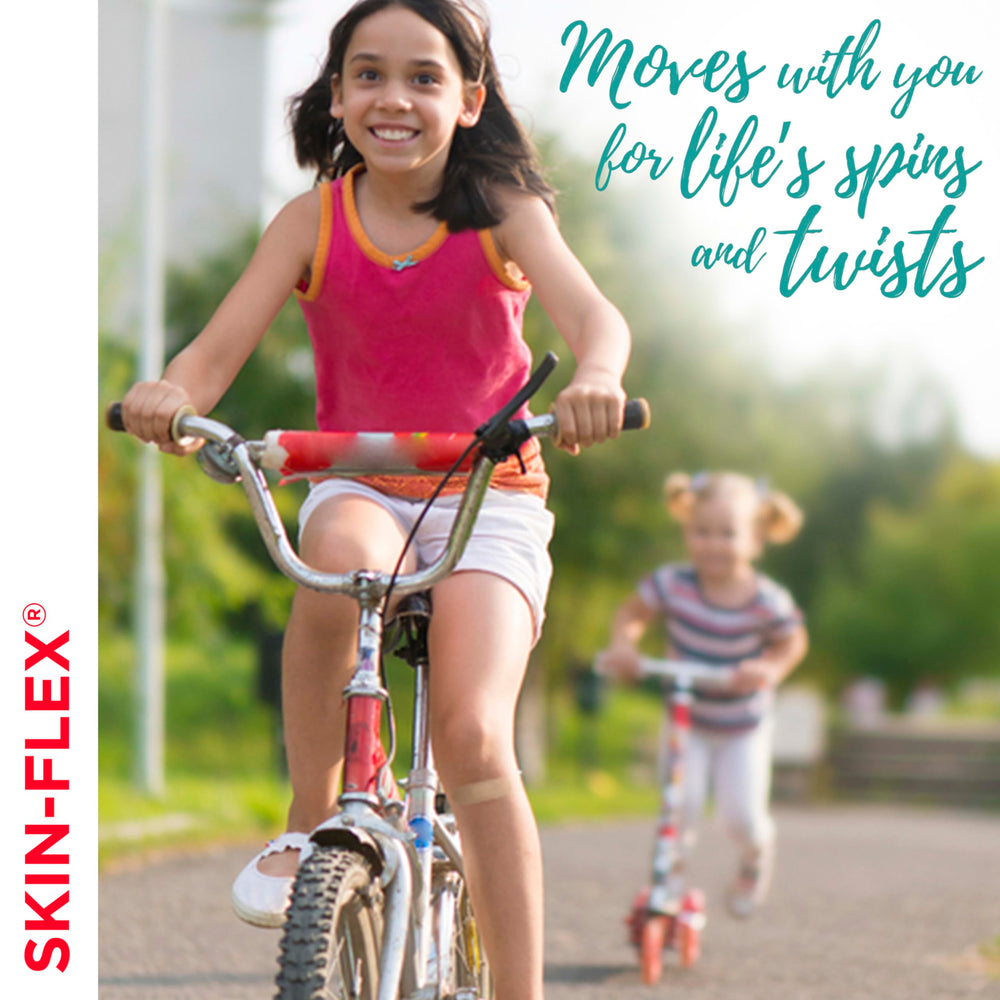 Band-Aid Skin-Flex provides 24-hour hold through daily activities.