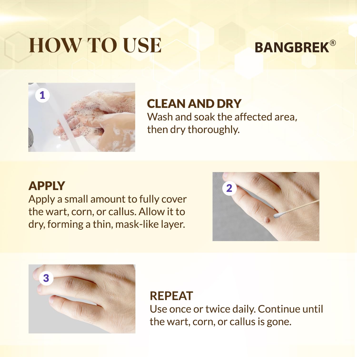 Travel-friendly Bangbrek Bee Venom Wart Remover fits in your bag for on-the-go use.