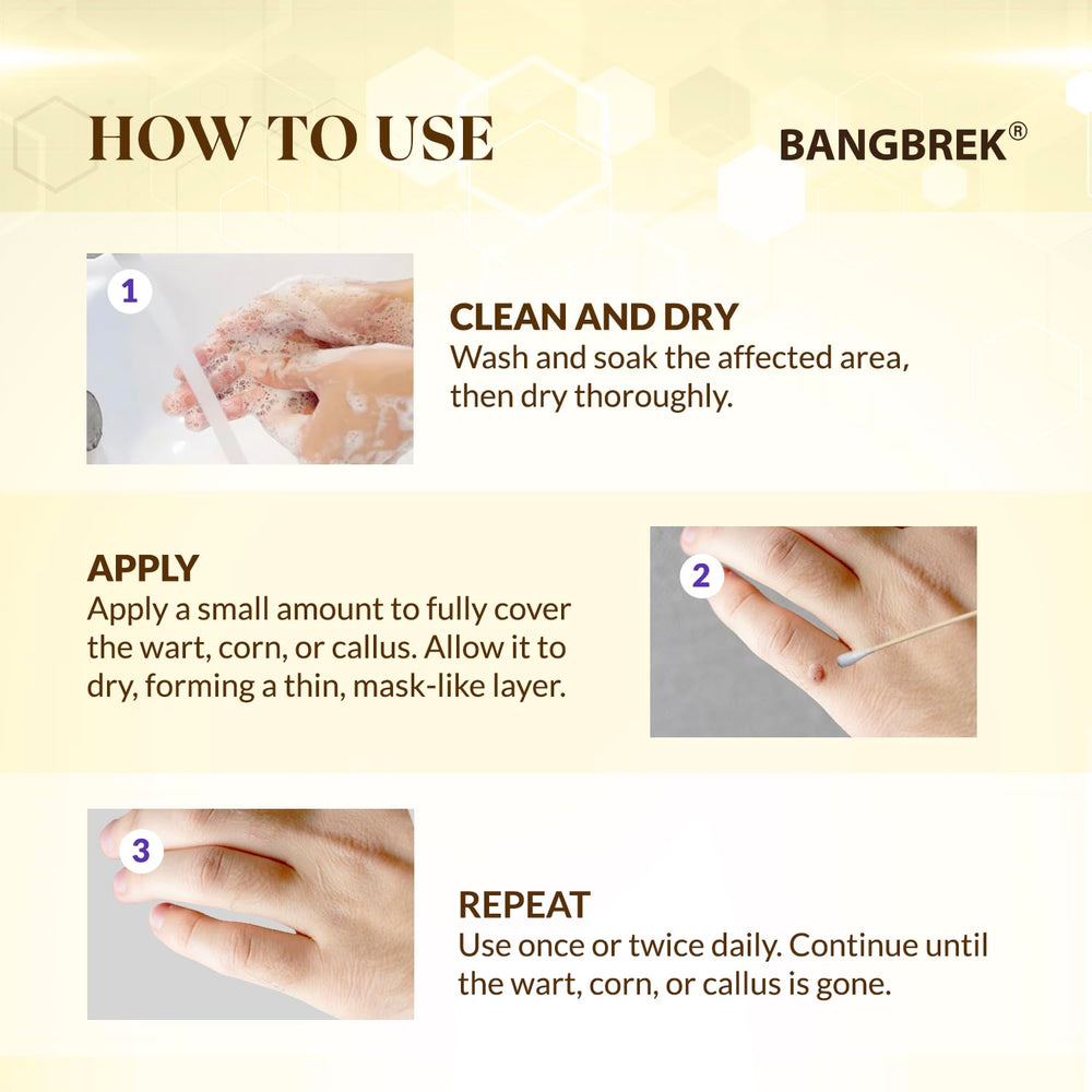 Travel-friendly Bangbrek Bee Venom Wart Remover fits in your bag for on-the-go use.