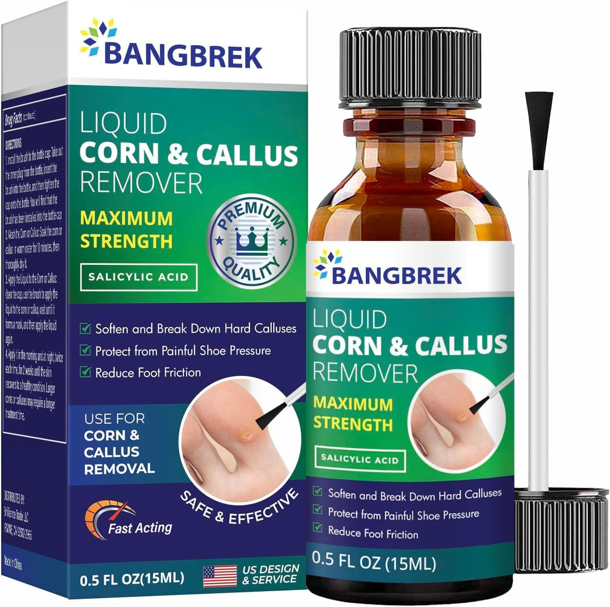 Bangbrek corn remover toe liquid application for precise treatment.