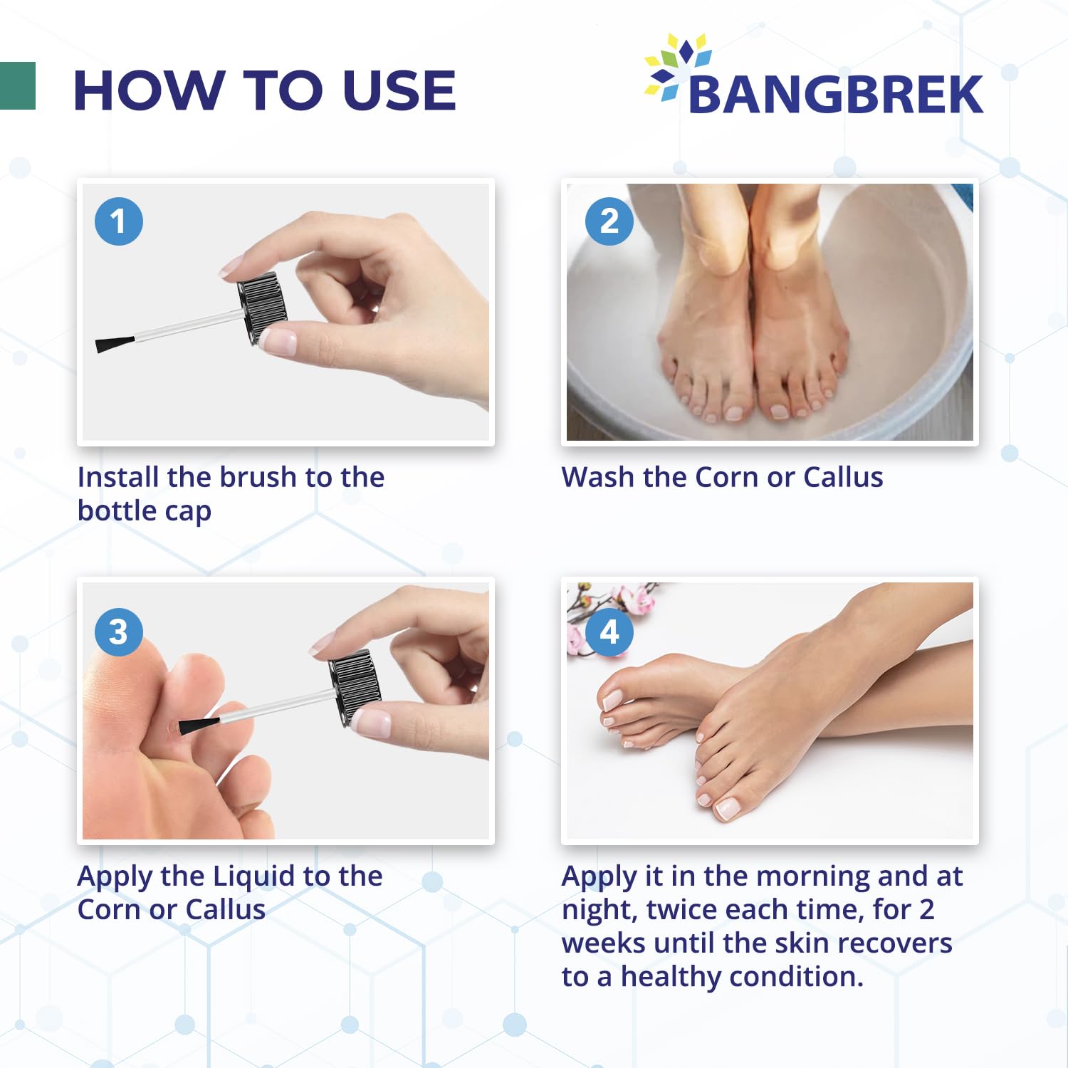 Bangbrek foot safety formula highlights gentle use.