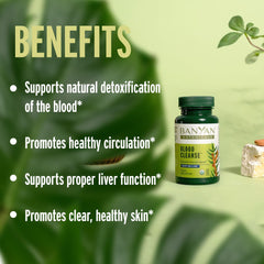 Banyan Blood Cleanse Tablets closeup reveals the herbal tablets.