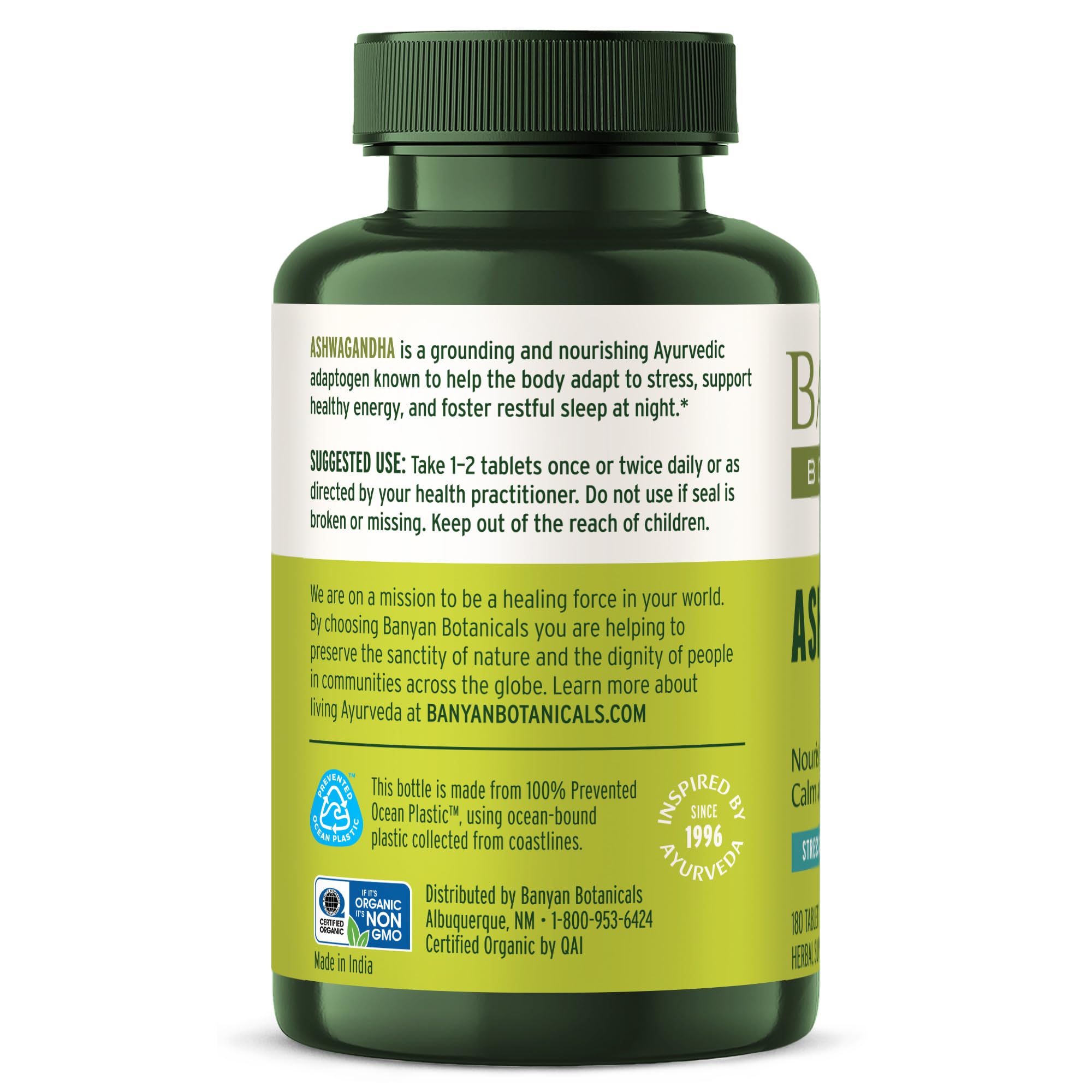 Lifestyle image of someone taking Banyan Botanicals Ashwagandha tablet in morning