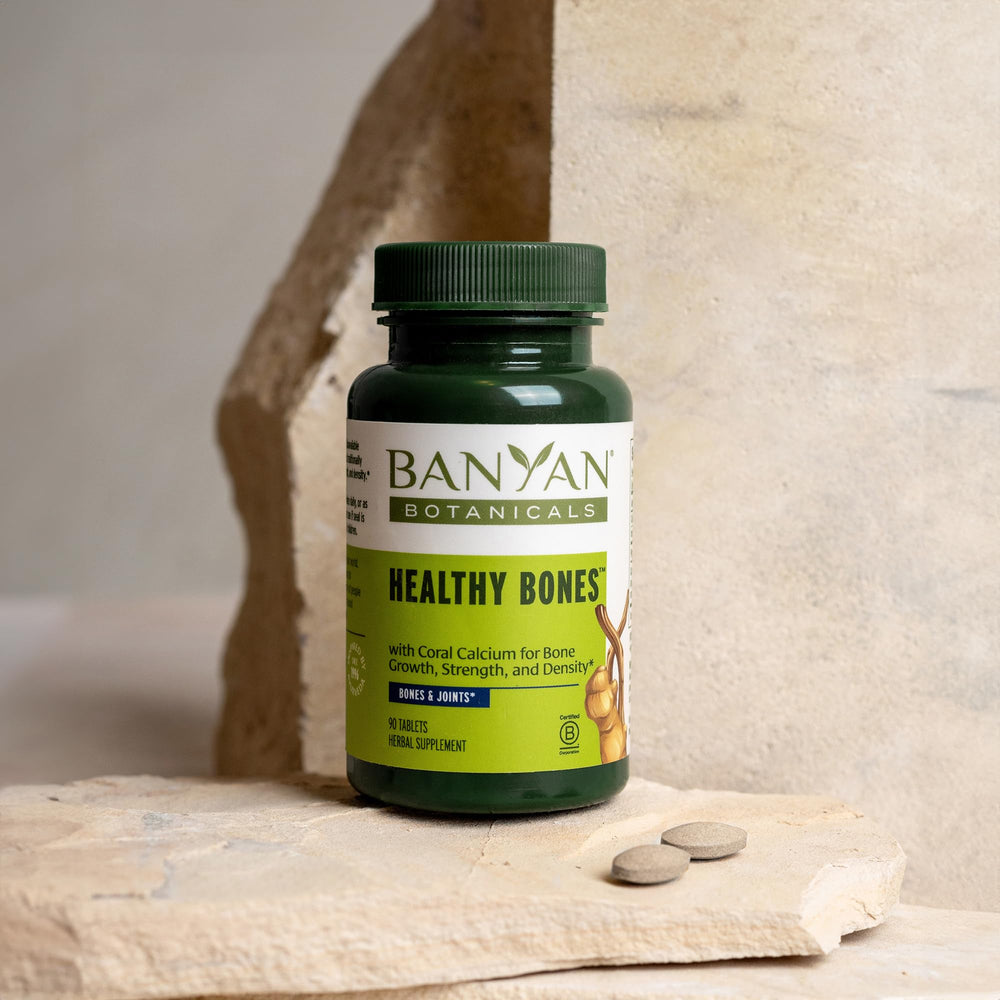 Banyan Botanicals ayurvedic herbs with ashwagandha and ginger for bone tissue.
