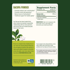 Banyan Botanicals Bacopa Powder contents show fine, mixable texture for smoothies