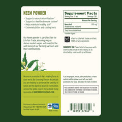 Close-up of fine Banyan Botanicals Neem Powder texture for blends.