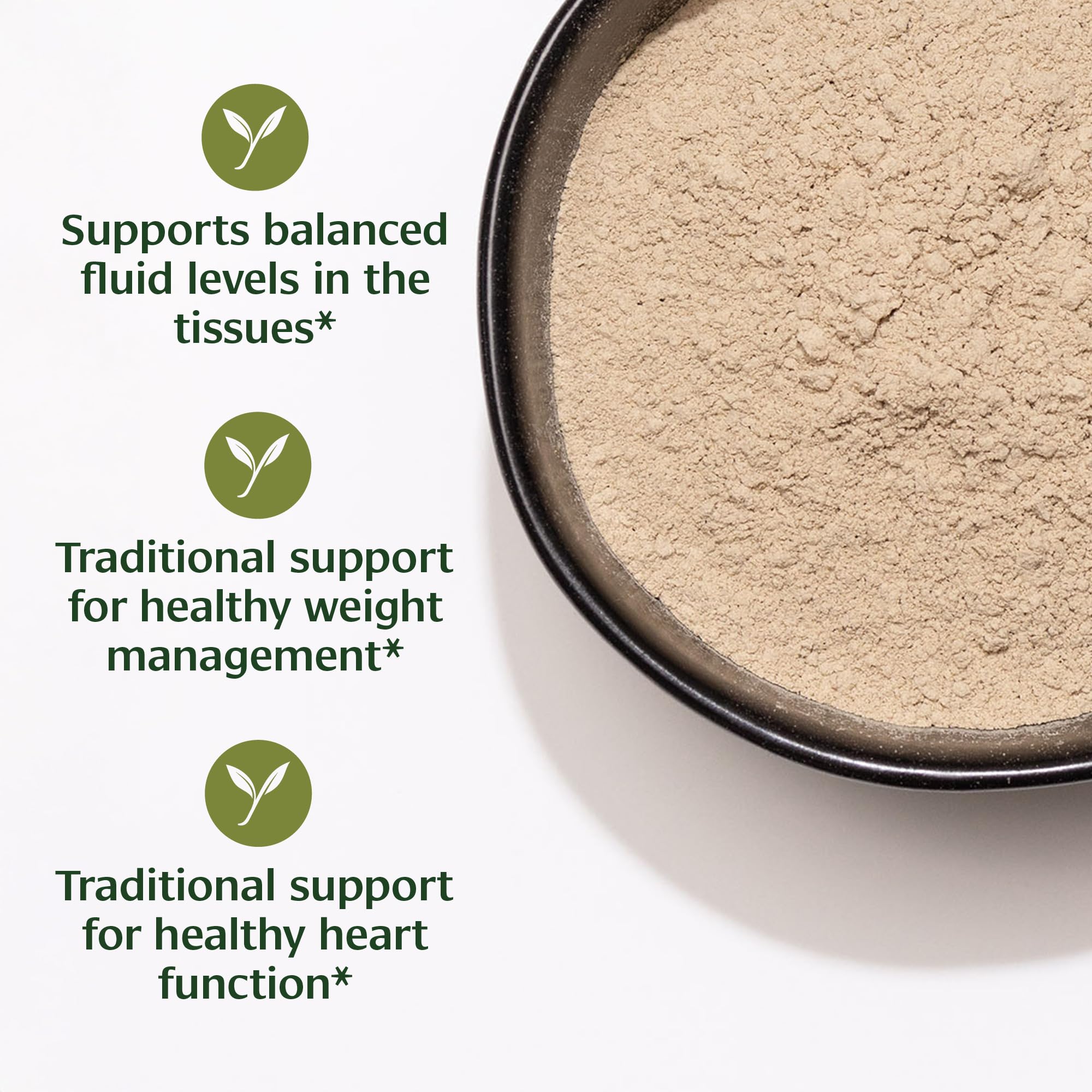 Punarnava powder scoop enables precise dosing for healthy routines.