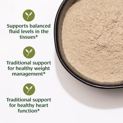 Punarnava powder scoop enables precise dosing for healthy routines.