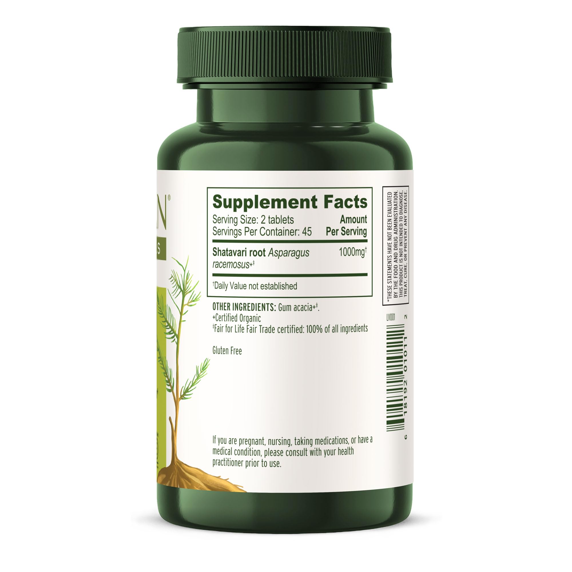 Banyan Botanicals Shatavari Tablets close-up of tablet texture implying quality and purity.