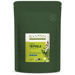 Banyan Botanicals Triphala powder bottle front for digestion support