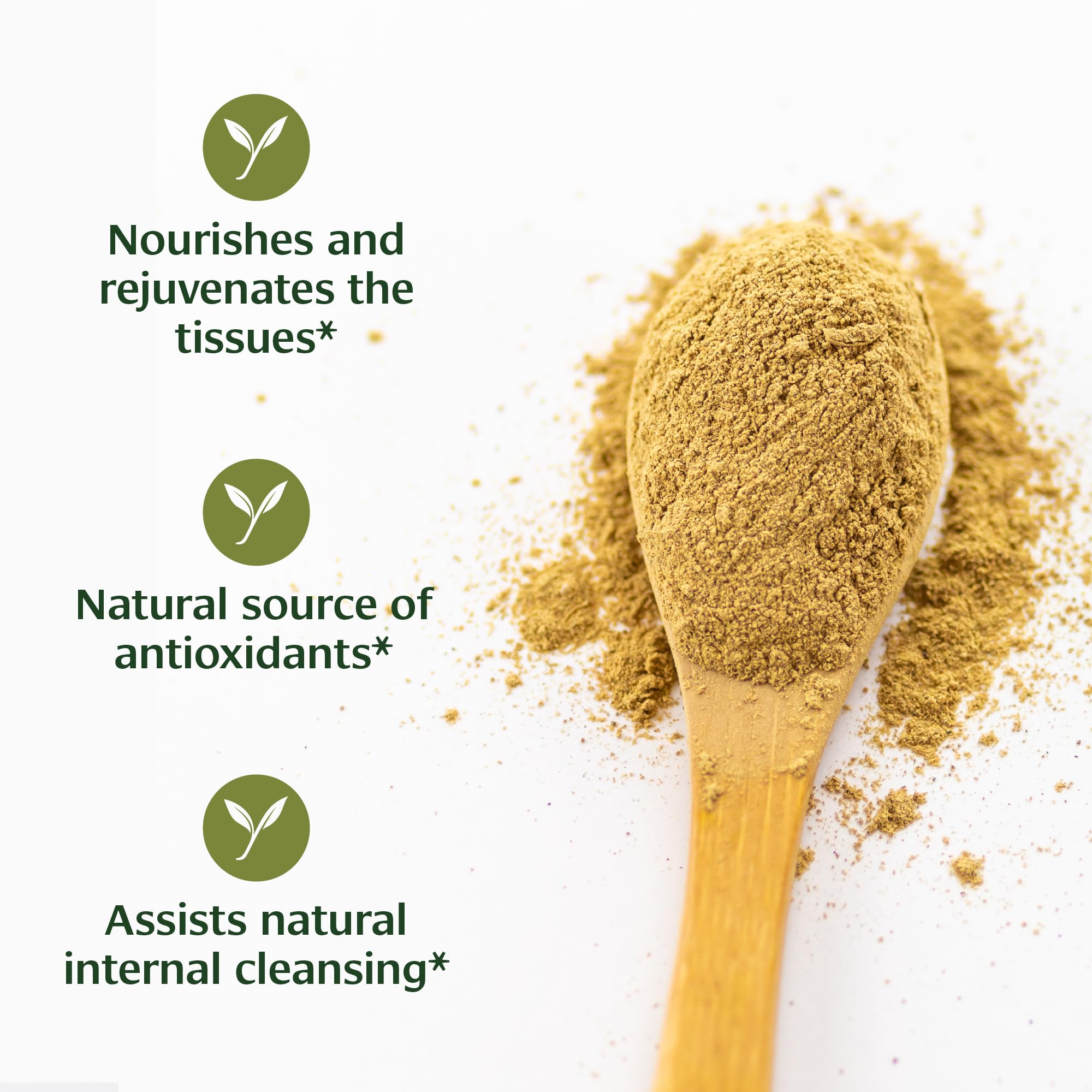 Banyan Botanicals Triphala powder bottle label close-up with USDA organic certification