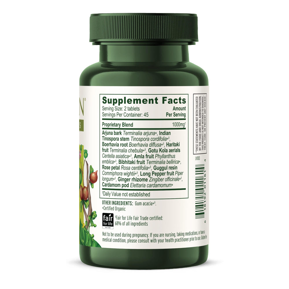 Banyan Heart Formula organic certification label highlights non-GMO sourcing.