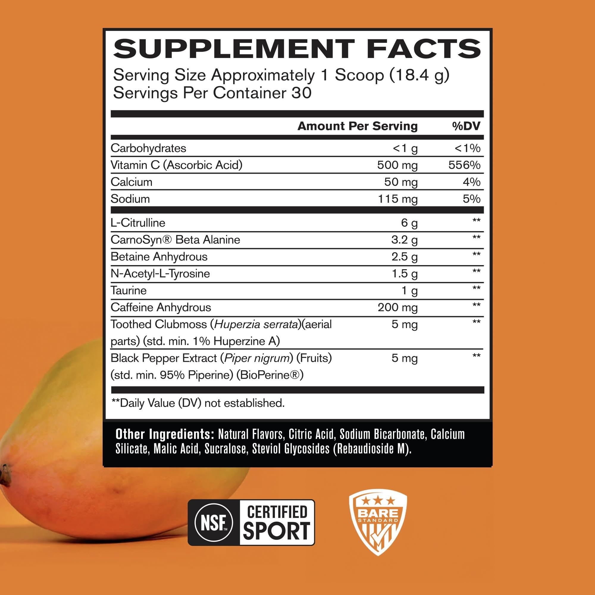 Bare Flight scoop beside powder demonstrates quick energy boost for training sessions.