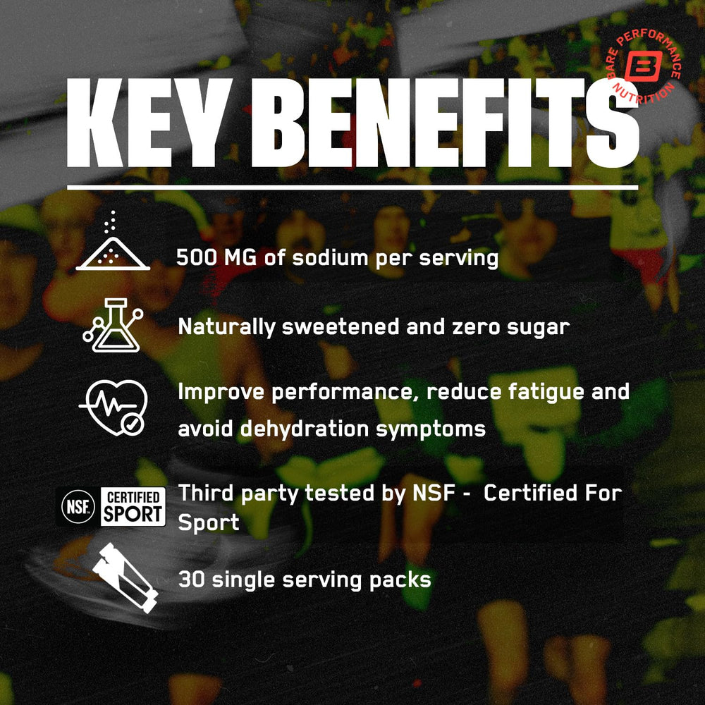 BARE PERFORMANCE NUTRITION BPN Electrolytes Go Packs dissolving in water for quick hydration