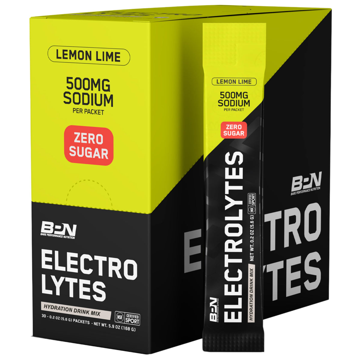 BARE PERFORMANCE NUTRITION BPN Electrolytes Go Packs Lemon Lime flavor for daily hydration