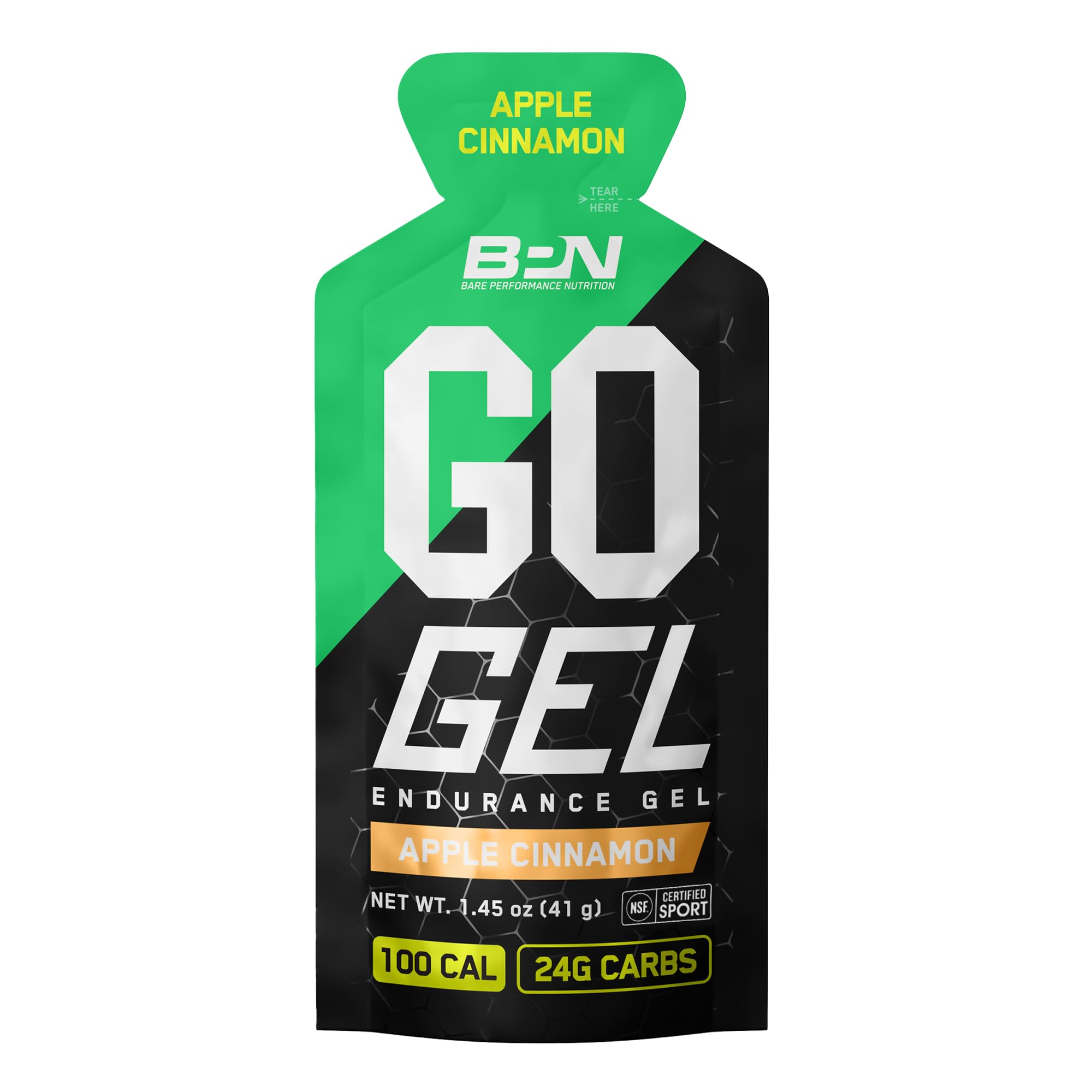 BARE PERFORMANCE NUTRITION BPN Go Gel Endurance texture closeup shows smooth gel for quick fueling.