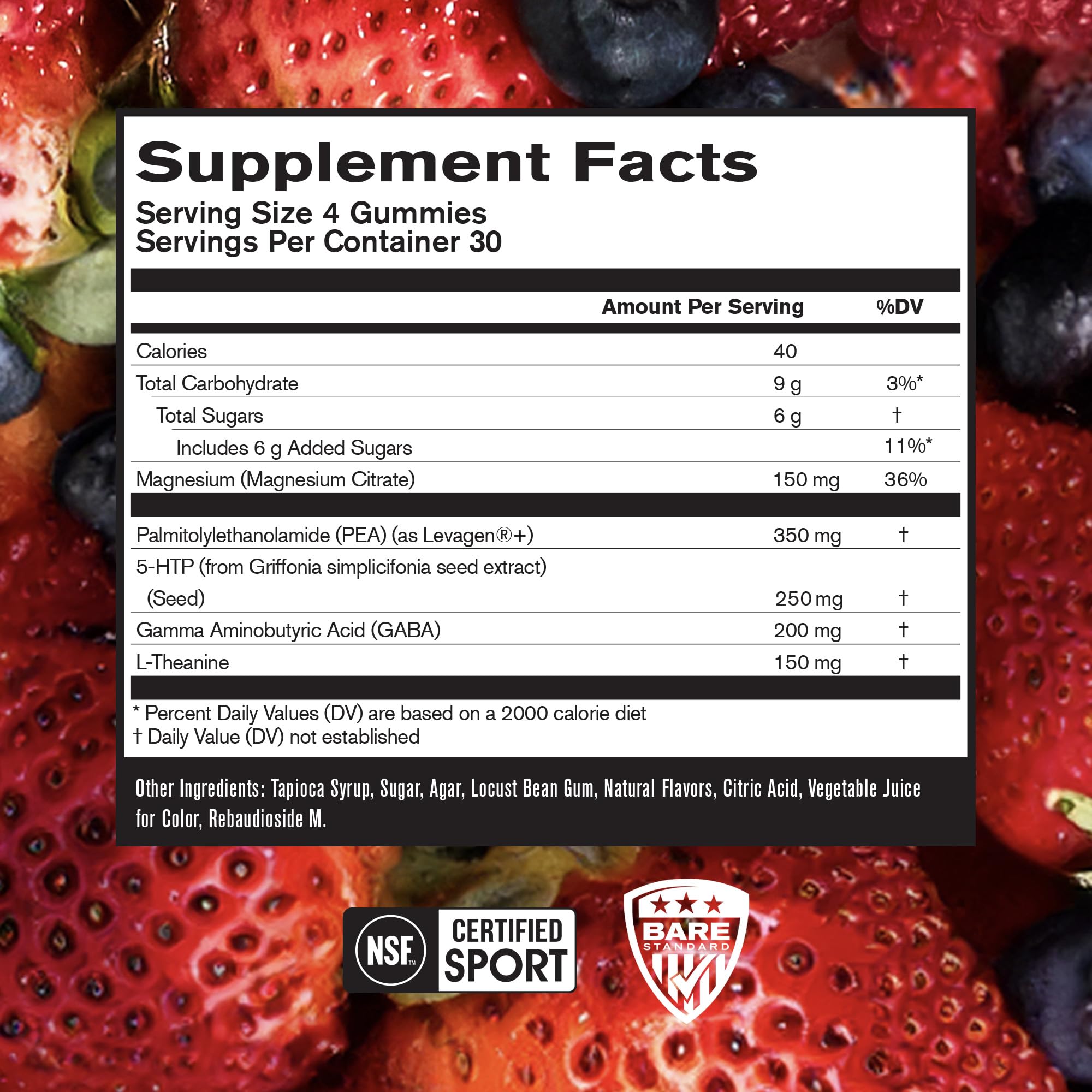BARE PERFORMANCE NUTRITION BPN Peak Sleep Gummy berry-flavored chewables ready for nightly use