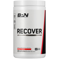 BARE PERFORMANCE NUTRITION BPN Recover bottle pour in fruit punch, supporting post‑workout hydration.