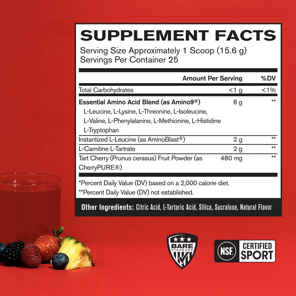 BARE PERFORMANCE NUTRITION BPN Recover glass mix shows easy preparation after training.