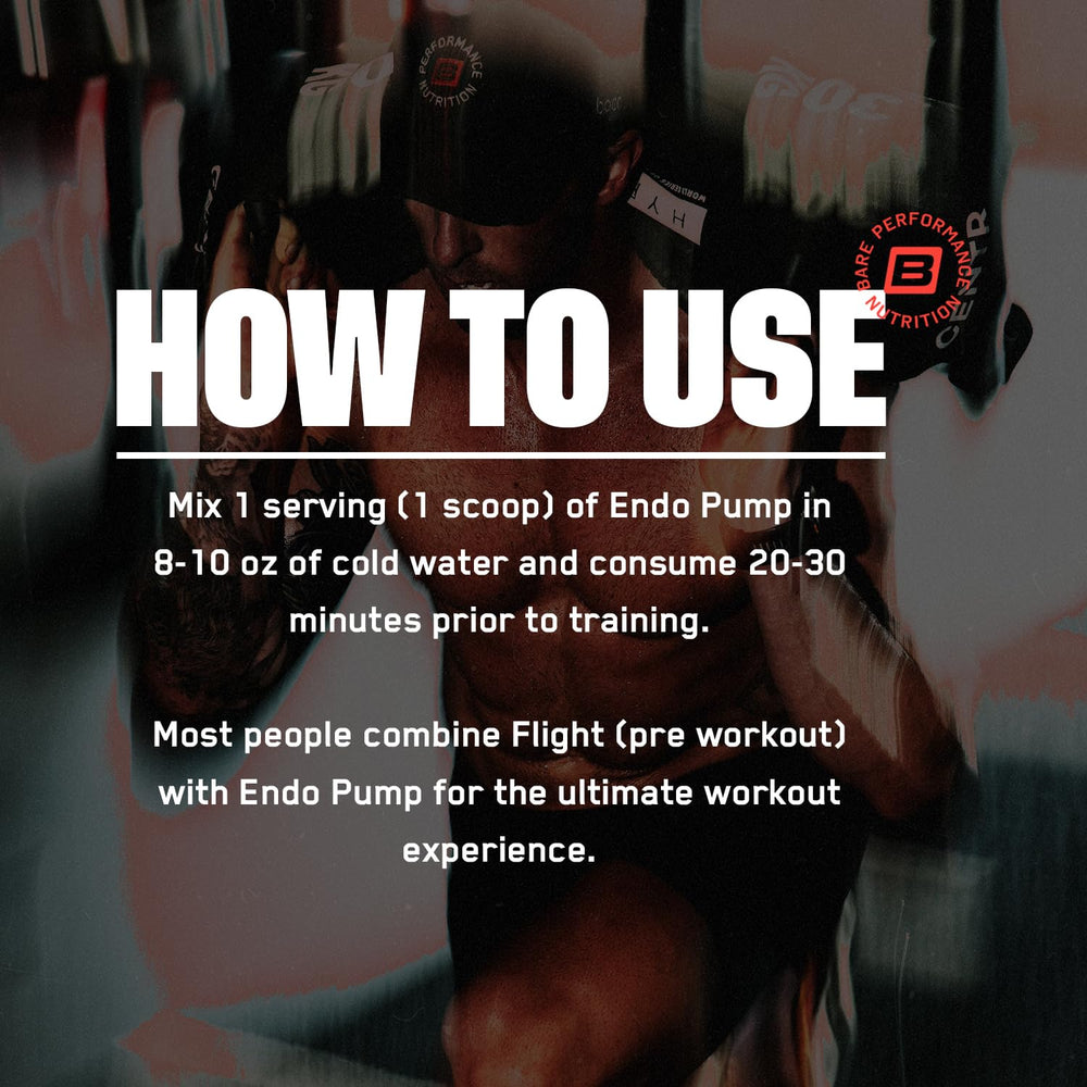 Scoop of Endo Pump powder ready to mix into water for focus during training