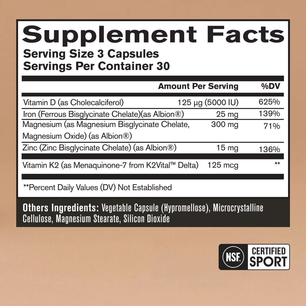 Endurance Essentials capsules in a container supporting energy metabolism during workouts.