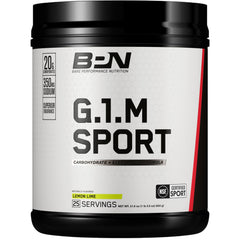 BARE PERFORMANCE NUTRITION G1M lemon lime bottle for on-the-go endurance fueling.