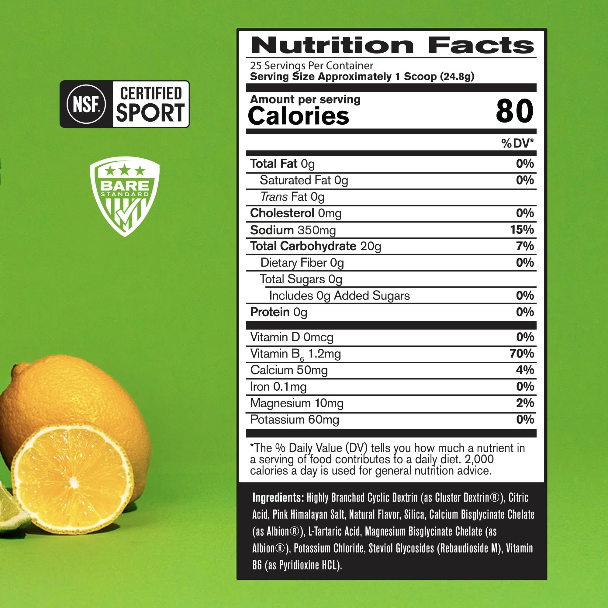 BARE PERFORMANCE NUTRITION G1M lemon lime powder ready to mix for training energy.
