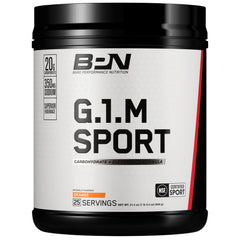 Bare Performance Nutrition G1.M orange bottle delivering steady energy during workouts.