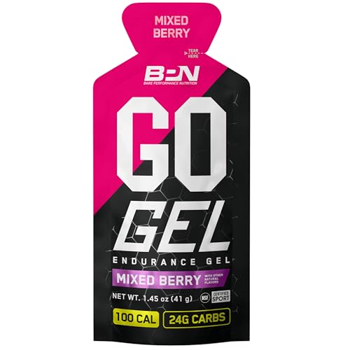 BARE PERFORMANCE NUTRITION Go Gel Endurance unopened pack highlights convenient mid-run fueling.