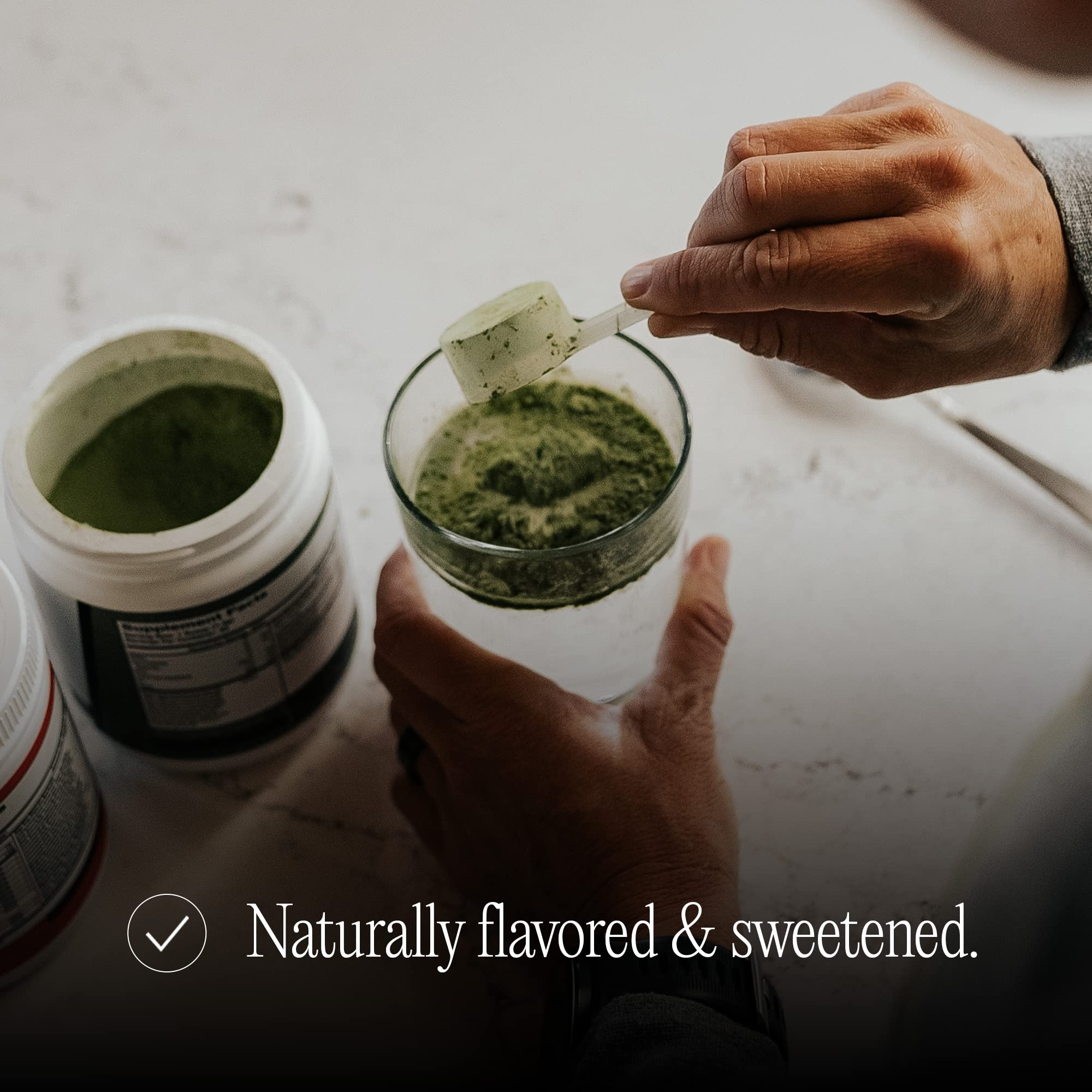 BARE PERFORMANCE NUTRITION Strong Greens packaging highlights clean, nutrient-dense ingredients.