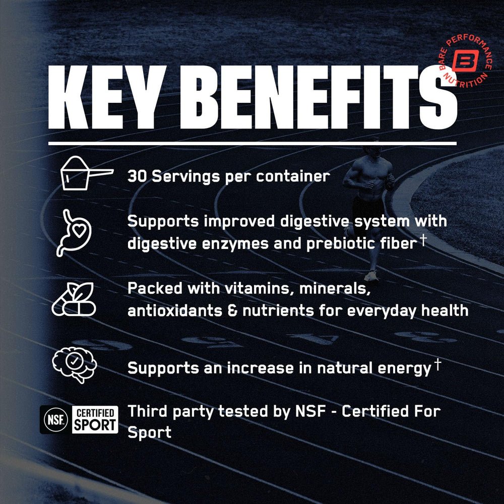 Bare Performance Nutrition Strong Reds acai and blueberry blend boosts cellular support and energy.