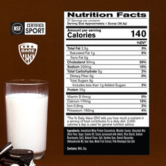 Bare Performance Nutrition whey-casein powder being scooped for quick shake