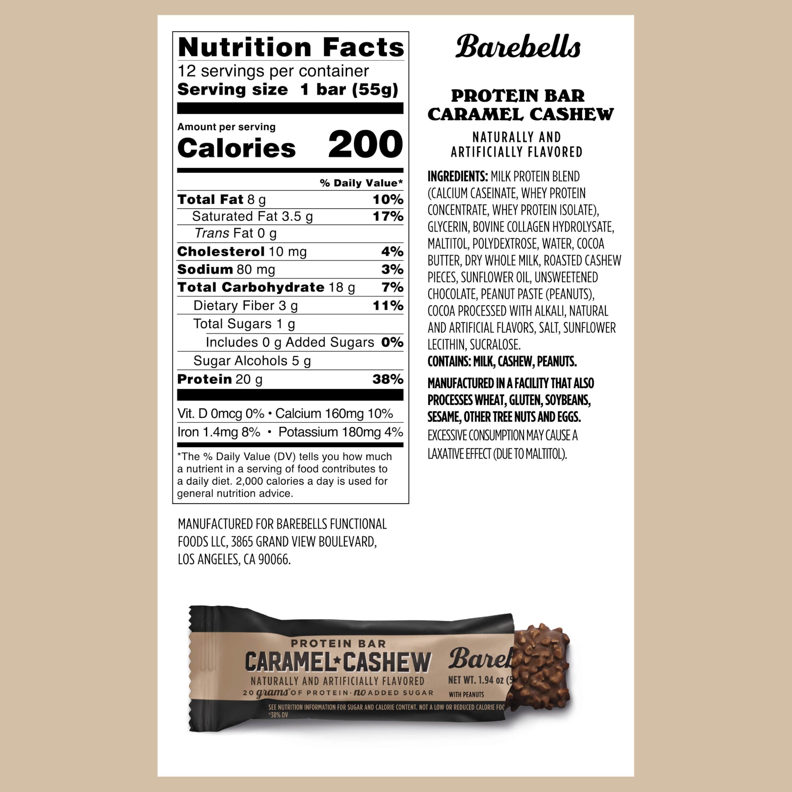Barebells Caramel Cashew bar in hand signals a chewy, indulgent protein treat