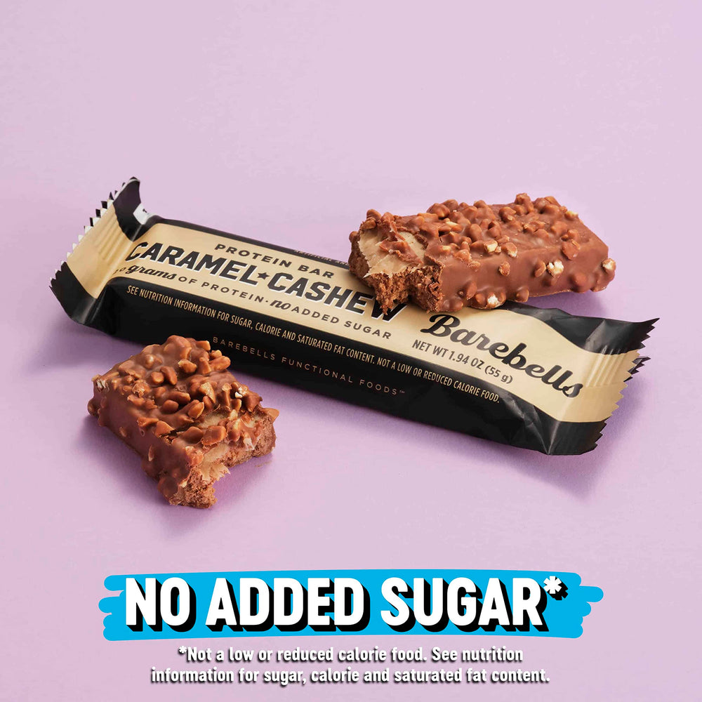 Barebells Caramel Cashew bar multipack display for variety