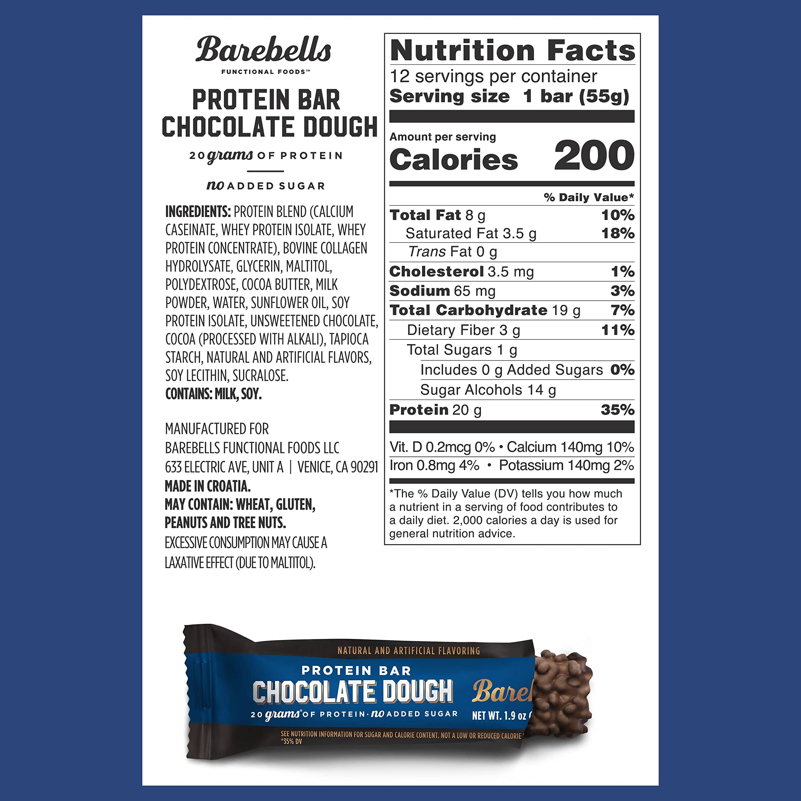 Barebells Chocolate Dough Bar on-the-go setup supports quick breakfast or snack.