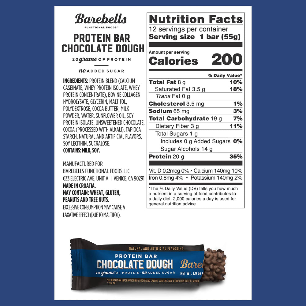 Barebells Chocolate Dough Bar on-the-go setup supports quick breakfast or snack.