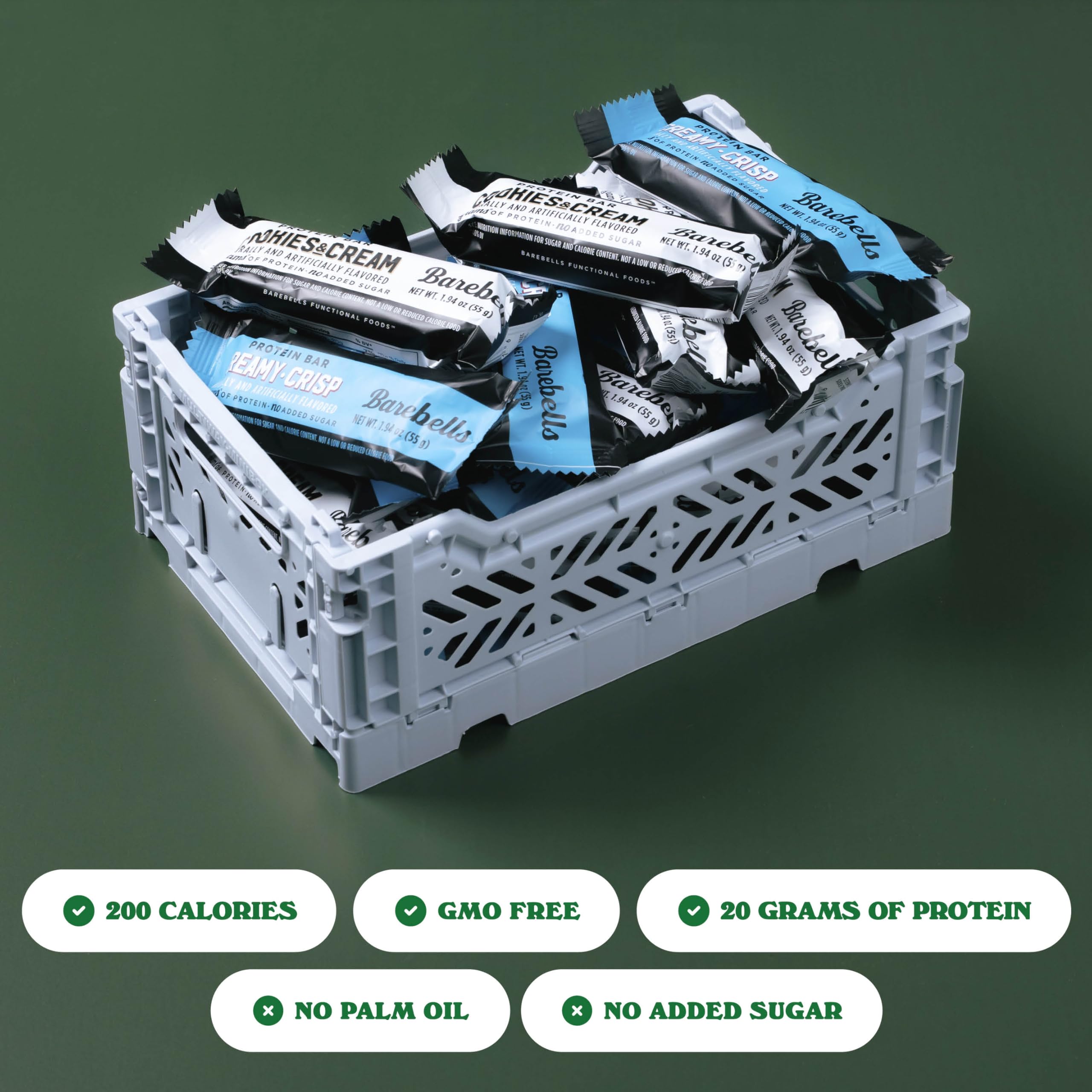 Cross-section of Barebells Creamy Crisp bar showing fudgy center and creamy texture.