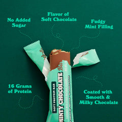 Barebells mint-chocolate bar on-the-go setup for quick snacks