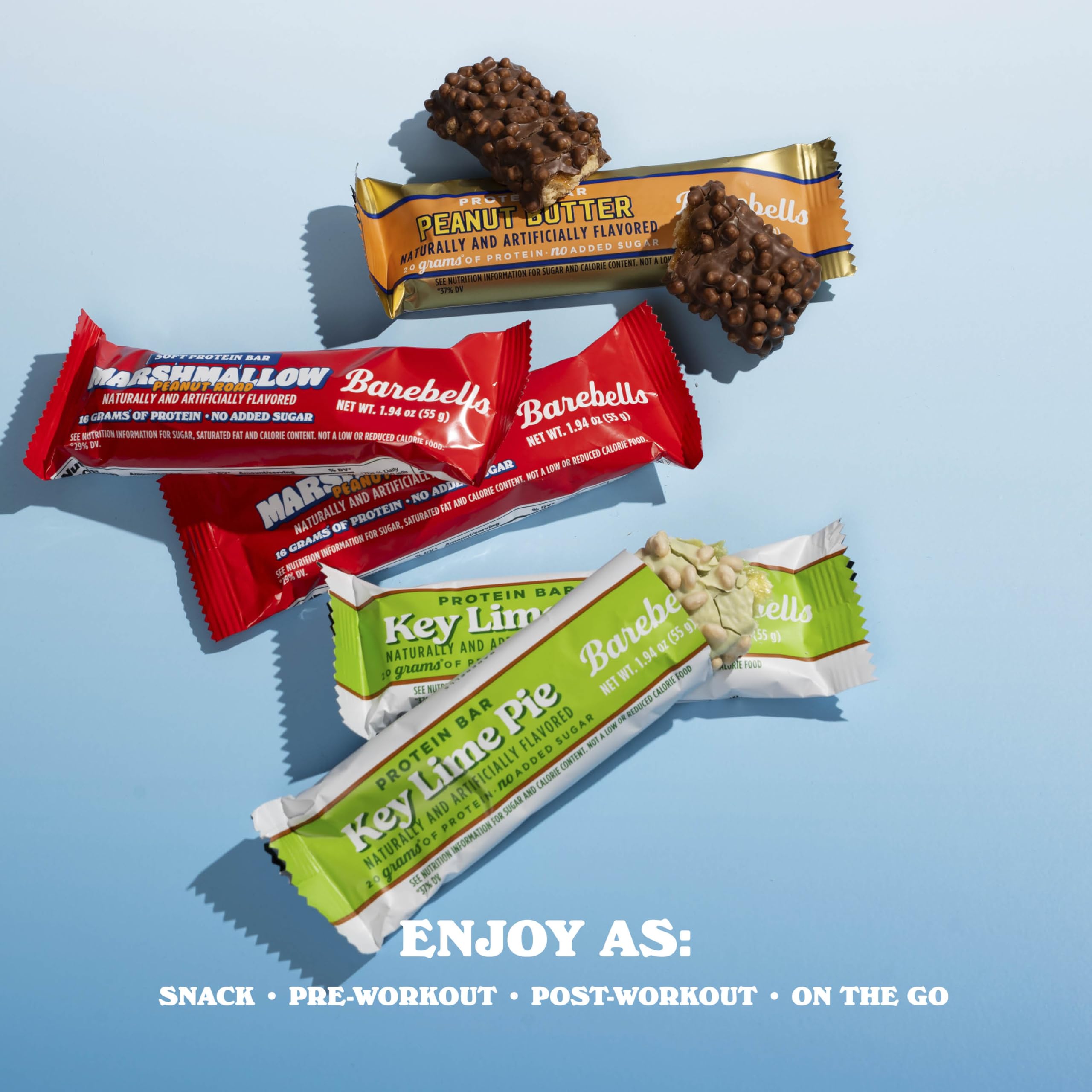 Barebells Peanut Butter bar for energy and satisfying bite.