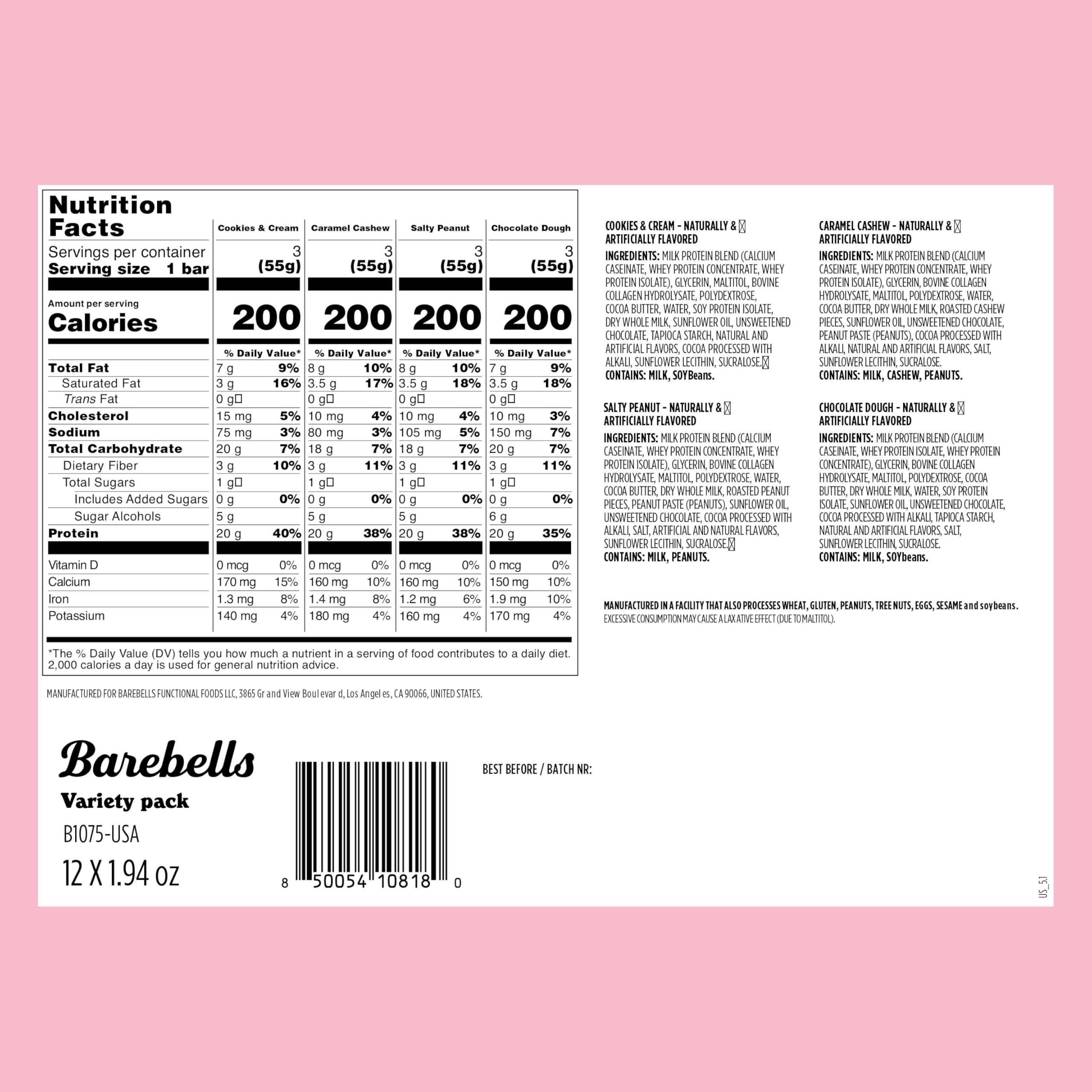 Barebells protein bars selection flavors cookies-and-cream for flavorful macro-friendly snacking