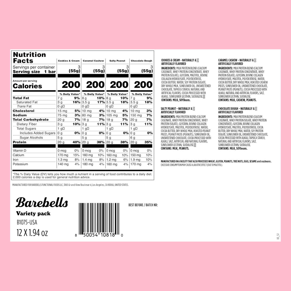 Barebells protein bars selection flavors cookies-and-cream for flavorful macro-friendly snacking