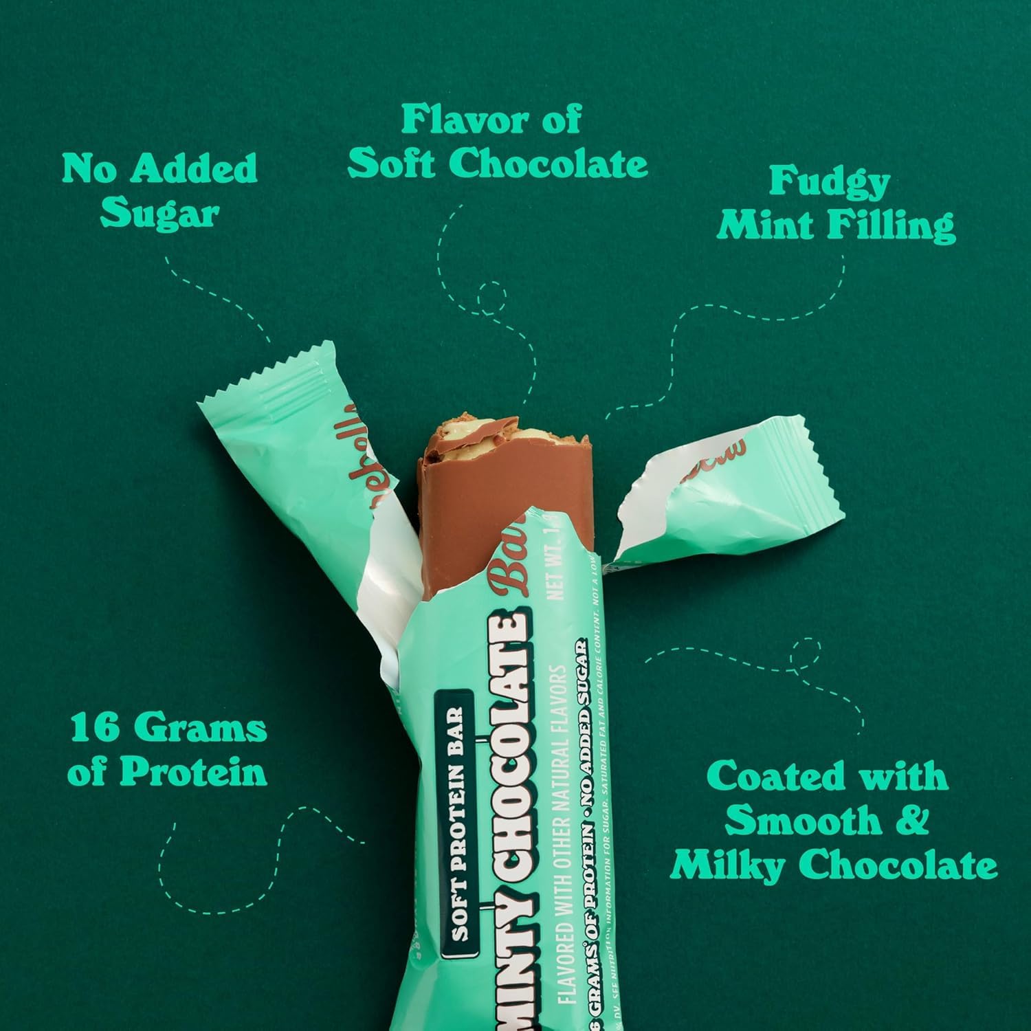 Barebells Minty Chocolate Soft Bar on-the-go snack for quick mornings.