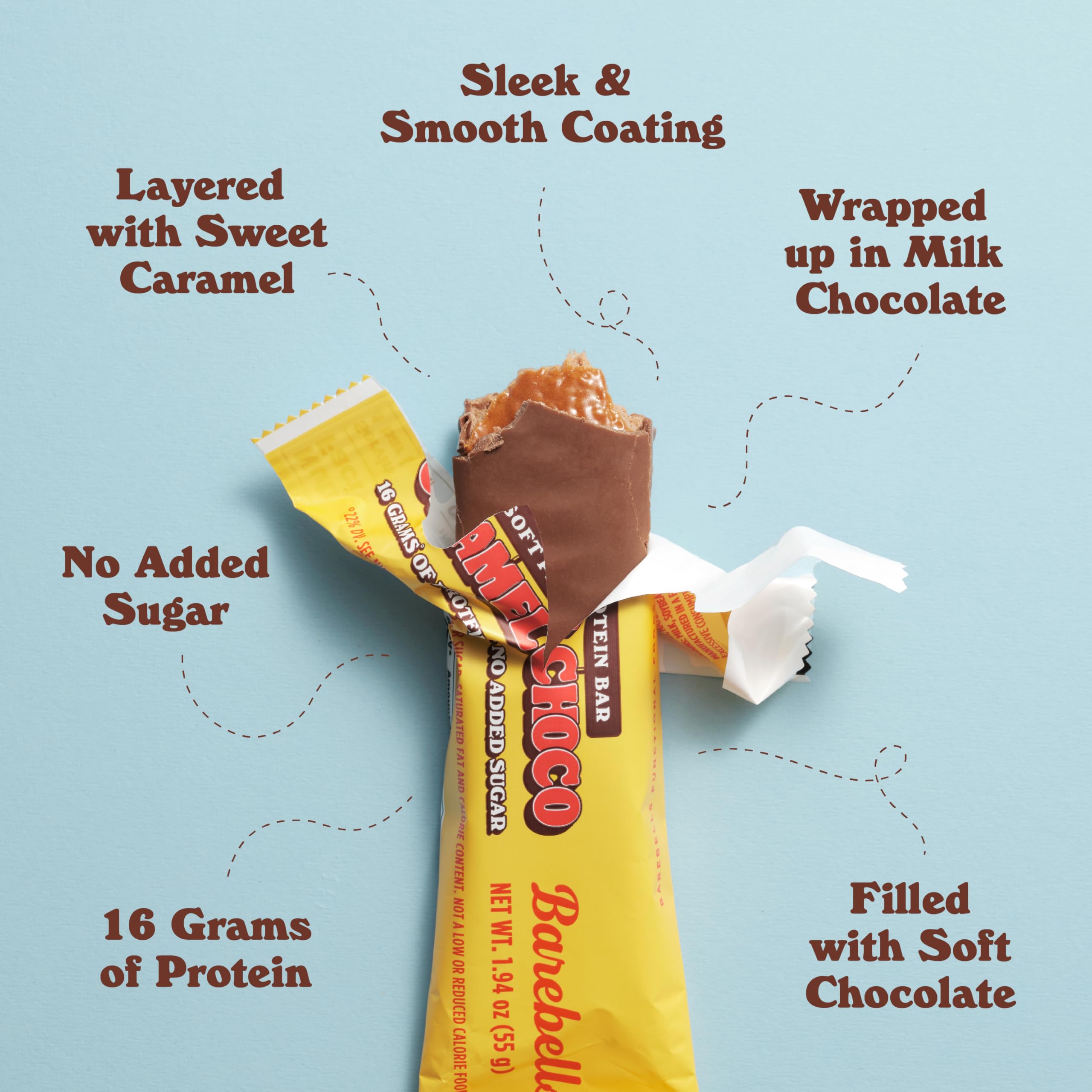 Barebells Soft Protein Bar Caramel Choco ingredients reveal protein content and sugar profile.