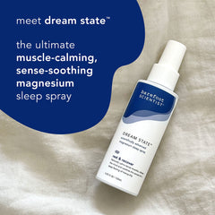 Dream State Sleep Spray being applied to feet for fast absorption