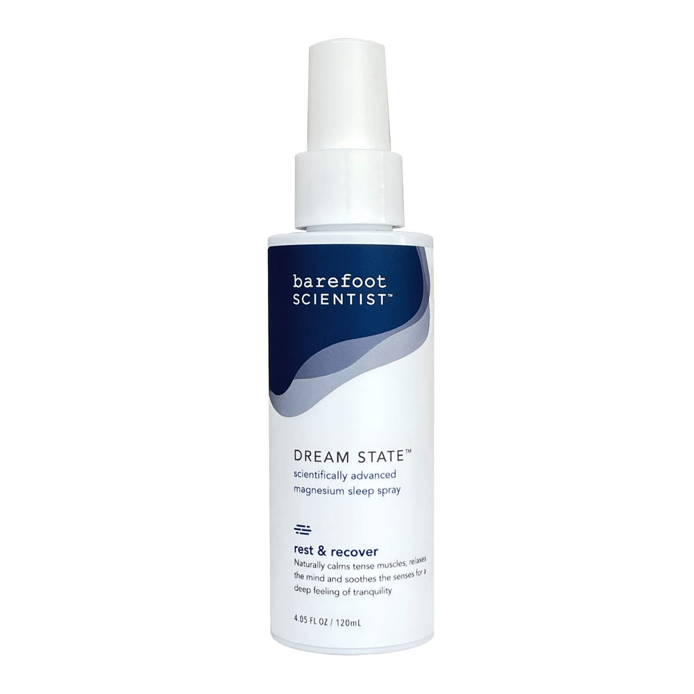 Barefoot Scientist Dream State Sleep Spray on feet fits quiet evening ritual