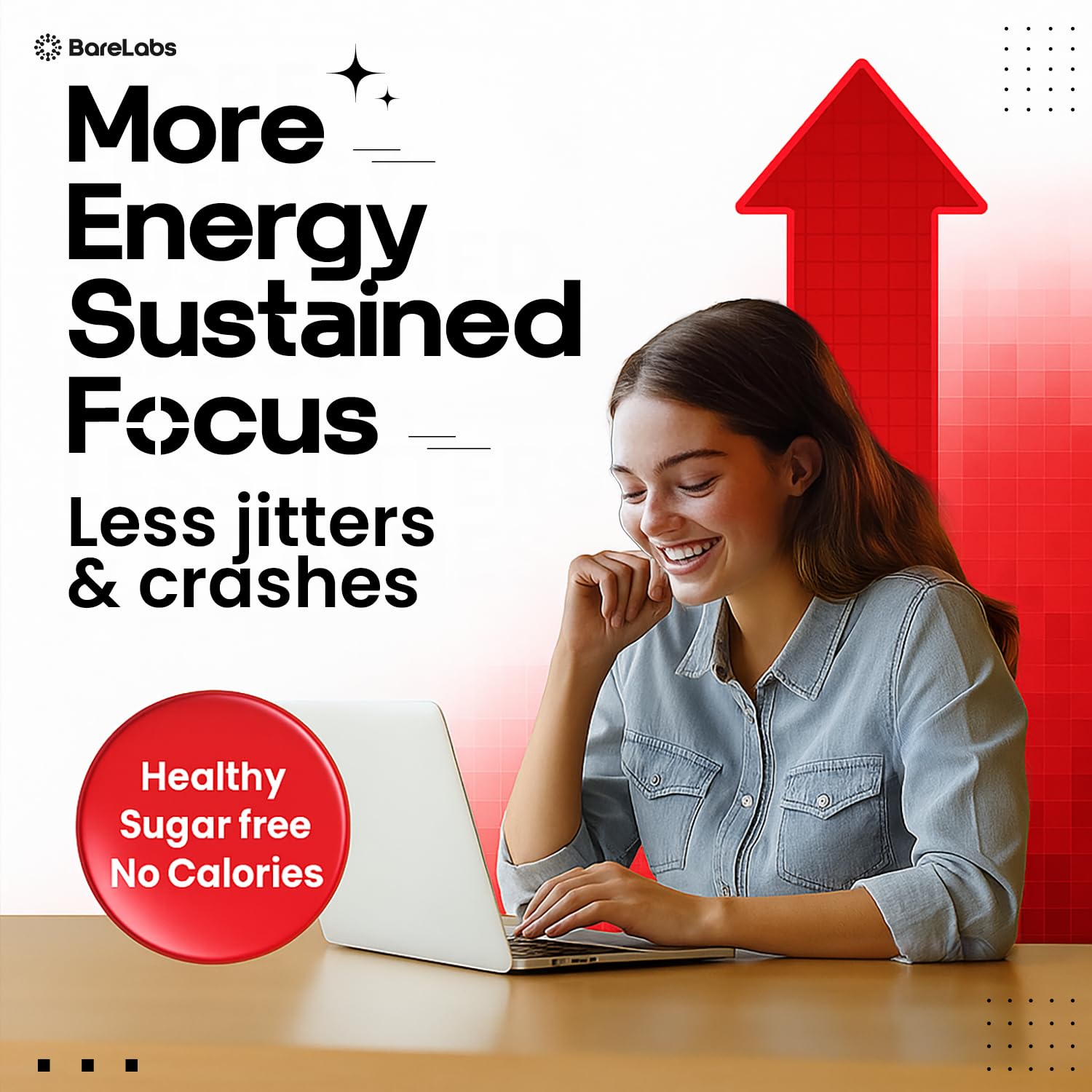 BareLabs Caffeine L-Theanine capsules closeup highlighting balanced energy and focus