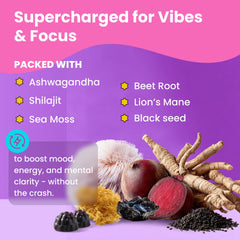 Barely Halal Ashwagandha Gummies bottle front indicating daily mood and focus support.